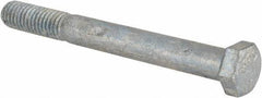 Value Collection - 3/8-16 UNC, 3-1/2" Length Under Head Hex Head Cap Screw - Partially Threaded, Grade 5 Steel, Hot Dipped Galvanized Finish, 9/16" Hex - USA Tool & Supply
