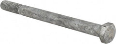 Value Collection - 3/8-16 UNC, 4-1/2" Length Under Head Hex Head Cap Screw - Partially Threaded, Grade 5 Steel, Hot Dipped Galvanized Finish, 9/16" Hex - USA Tool & Supply
