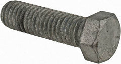 Value Collection - 7/16-14 UNC, 1-1/2" Length Under Head Hex Head Cap Screw - Partially Threaded, Grade 5 Steel, Hot Dipped Galvanized Finish, 5/8" Hex - USA Tool & Supply