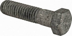 Value Collection - 7/16-14 UNC, 1-3/4" Length Under Head Hex Head Cap Screw - Partially Threaded, Grade 5 Steel, Hot Dipped Galvanized Finish, 5/8" Hex - USA Tool & Supply