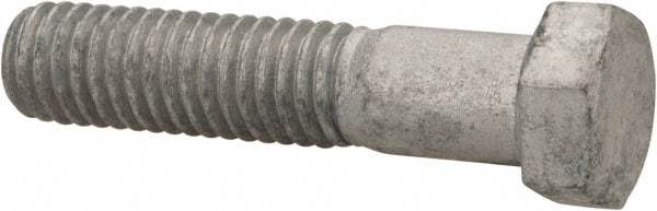 Value Collection - 7/16-14 UNC, 2" Length Under Head Hex Head Cap Screw - Partially Threaded, Grade 5 Steel, Hot Dipped Galvanized Finish, 5/8" Hex - USA Tool & Supply