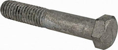 Value Collection - 7/16-14 UNC, 2-1/2" Length Under Head Hex Head Cap Screw - Partially Threaded, Grade 5 Steel, Hot Dipped Galvanized Finish, 5/8" Hex - USA Tool & Supply