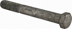 Value Collection - 7/16-14 UNC, 3-1/2" Length Under Head Hex Head Cap Screw - Partially Threaded, Grade 5 Steel, Hot Dipped Galvanized Finish, 5/8" Hex - USA Tool & Supply