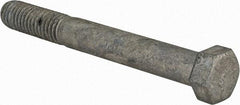 Value Collection - 7/16-14 UNC, 3-3/4" Length Under Head Hex Head Cap Screw - Partially Threaded, Grade 5 Steel, Hot Dipped Galvanized Finish, 5/8" Hex - USA Tool & Supply
