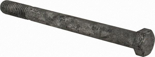 Value Collection - 7/16-14 UNC, 5" Length Under Head Hex Head Cap Screw - Partially Threaded, Grade 5 Steel, Hot Dipped Galvanized Finish, 5/8" Hex - USA Tool & Supply