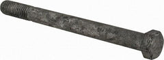 Value Collection - 7/16-14 UNC, 5" Length Under Head Hex Head Cap Screw - Partially Threaded, Grade 5 Steel, Hot Dipped Galvanized Finish, 5/8" Hex - USA Tool & Supply