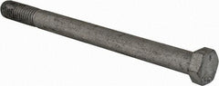 Value Collection - 7/16-14 UNC, 5-1/2" Length Under Head Hex Head Cap Screw - Partially Threaded, Grade 5 Steel, Hot Dipped Galvanized Finish, 5/8" Hex - USA Tool & Supply