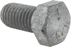 Value Collection - 1/2-13 UNC, 1" Length Under Head Hex Head Cap Screw - Fully Threaded, Grade 5 Steel, Hot Dipped Galvanized Finish, 3/4" Hex - USA Tool & Supply