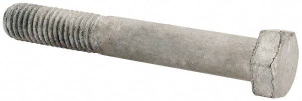 Value Collection - 1/2-13 UNC, 3-1/2" Length Under Head Hex Head Cap Screw - Partially Threaded, Grade 5 Steel, Hot Dipped Galvanized Finish, 3/4" Hex - USA Tool & Supply