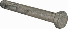 Value Collection - 1/2-13 UNC, 4" Length Under Head Hex Head Cap Screw - Partially Threaded, Grade 5 Steel, Hot Dipped Galvanized Finish, 3/4" Hex - USA Tool & Supply
