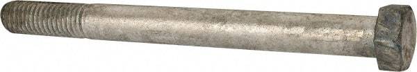 Value Collection - 1/2-13 UNC, 5-1/2" Length Under Head Hex Head Cap Screw - Partially Threaded, Grade 5 Steel, Hot Dipped Galvanized Finish, 3/4" Hex - USA Tool & Supply