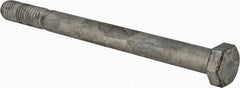 Value Collection - 1/2-13 UNC, 6" Length Under Head Hex Head Cap Screw - Partially Threaded, Grade 5 Steel, Hot Dipped Galvanized Finish, 3/4" Hex - USA Tool & Supply