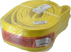 Lift-All - 6' Long x 4" Wide, 20,700 Lb Vertical Capacity, 2 Ply, Polyester Web Sling - 16,500 Lb Choker Capacity, Yellow - USA Tool & Supply