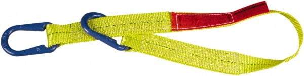 Lift-All - 4' Long x 3" Wide, 8,600 Lb Vertical Capacity, 2 Ply, Polyester Web Sling - 6,900 Lb Choker Capacity, Yellow - USA Tool & Supply