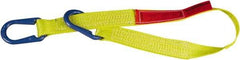 Lift-All - 20' Long x 3" Wide, 8,600 Lb Vertical Capacity, 2 Ply, Nylon Web Sling - 6,900 Lb Choker Capacity, Yellow - USA Tool & Supply