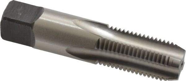 Kennametal - 1/4-18 NPS Thread, 4 Flute Standard Pipe Tap - 2-7/16" OAL, 1-1/16" Thread Length, 9/16" Shank Diam, Bright Finish, High Speed Steel - Exact Industrial Supply