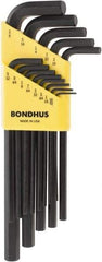 Bondhus - 13 Piece L-Key Hex Key Set - Hex Range 0.05 to 3/8" - USA Tool & Supply