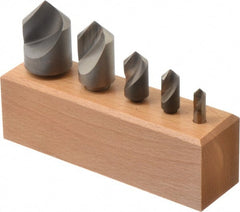 Keo - 5 Piece, 1/4 to 1" Head Diam, 90° Included Angle, Single End Countersink Set - USA Tool & Supply