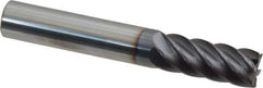 Accupro - 3/8", 7/8" LOC, 3/8" Shank Diam, 2-1/2" OAL, 6 Flute, Solid Carbide Square End Mill - Single End, AlTiN Finish, Spiral Flute, 40° Helix, Centercutting, Right Hand Cut, Right Hand Flute - USA Tool & Supply