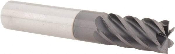 Accupro - 1/2", 1" LOC, 1/2" Shank Diam, 3" OAL, 6 Flute, Solid Carbide Square End Mill - Single End, AlTiN Finish, Spiral Flute, 40° Helix, Centercutting, Right Hand Cut, Right Hand Flute - USA Tool & Supply