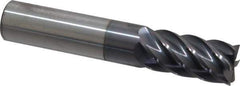 Accupro - 5/8", 1-1/4" LOC, 5/8" Shank Diam, 3-1/2" OAL, 6 Flute, Solid Carbide Square End Mill - Single End, AlTiN Finish, Spiral Flute, 40° Helix, Centercutting, Right Hand Cut, Right Hand Flute - USA Tool & Supply