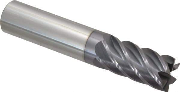 Accupro - 3/4", 1-1/2" LOC, 3/4" Shank Diam, 4" OAL, 6 Flute, Solid Carbide Square End Mill - Single End, AlTiN Finish, Spiral Flute, 40° Helix, Centercutting, Right Hand Cut, Right Hand Flute - USA Tool & Supply