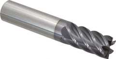 Accupro - 3/4", 1-1/2" LOC, 3/4" Shank Diam, 4" OAL, 6 Flute, Solid Carbide Square End Mill - Single End, AlTiN Finish, Spiral Flute, 40° Helix, Centercutting, Right Hand Cut, Right Hand Flute - USA Tool & Supply