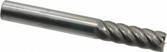 Accupro - 3/8", 1-1/8" LOC, 3/8" Shank Diam, 3" OAL, 6 Flute, Solid Carbide Square End Mill - Single End, Uncoated, Spiral Flute, 40° Helix, Centercutting, Right Hand Cut, Right Hand Flute - USA Tool & Supply