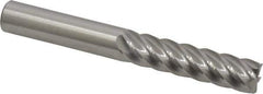 Accupro - 1/2", 2" LOC, 1/2" Shank Diam, 4" OAL, 6 Flute, Solid Carbide Square End Mill - Single End, Uncoated, Spiral Flute, 40° Helix, Centercutting, Right Hand Cut, Right Hand Flute - USA Tool & Supply