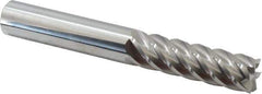 Accupro - 5/8", 2-1/8" LOC, 5/8" Shank Diam, 4-5/8" OAL, 6 Flute, Solid Carbide Square End Mill - Single End, Uncoated, Spiral Flute, 40° Helix, Centercutting, Right Hand Cut, Right Hand Flute - USA Tool & Supply