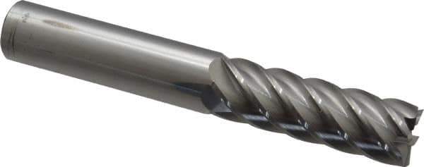 Accupro - 3/4", 2-1/4" LOC, 3/4" Shank Diam, 5" OAL, 6 Flute, Solid Carbide Square End Mill - Single End, Uncoated, Spiral Flute, 40° Helix, Centercutting, Right Hand Cut, Right Hand Flute - USA Tool & Supply
