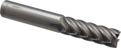Accupro - 3/4", 2-1/4" LOC, 3/4" Shank Diam, 5" OAL, 6 Flute, Solid Carbide Square End Mill - Single End, Uncoated, Spiral Flute, 40° Helix, Centercutting, Right Hand Cut, Right Hand Flute - USA Tool & Supply