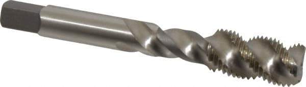 Kennametal - 1/2-20 UNF 3 Flute 3B Bottoming Spiral Flute Tap - Vanadium High Speed Steel, Bright Finish, 3.38" OAL, Right Hand Flute, Right Hand Thread, H3 - USA Tool & Supply