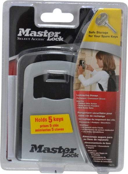 Master Lock - 3-3/8" Wide x 4-5/8" Overall Height, Set-Your-Own Combination, Wall Mount Key Safe - Zinc Lock Body Finish - USA Tool & Supply