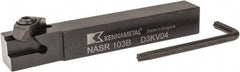 Kennametal - Internal/External Thread, Right Hand Cut, 5/8" Shank Width x 5/8" Shank Height Indexable Threading Toolholder - 4-1/2" OAL, N.3R Insert Compatibility, NAS Toolholder, Series Top Notch - USA Tool & Supply