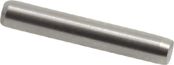 Made in USA - 3/32" Diam x 9/16" Pin Length 416 Stainless Steel Precision Dowel Pin - Passivated Finish, C 36-42 Hardness, 2 Beveled End - USA Tool & Supply
