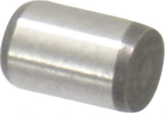 Made in USA - 1/8" Diam x 3/16" Pin Length 416 Stainless Steel Precision Dowel Pin - Passivated Finish, C 36-42 Hardness, 2 Beveled End - USA Tool & Supply