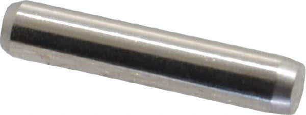 Made in USA - 1/8" Diam x 5/8" Pin Length 416 Stainless Steel Precision Dowel Pin - Passivated Finish, C 36-42 Hardness, 2 Beveled End - USA Tool & Supply