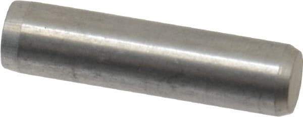 Made in USA - 1/4" Diam x 1" Pin Length 416 Stainless Steel Precision Dowel Pin - Passivated Finish, C 36-42 Hardness, 2 Beveled End - USA Tool & Supply