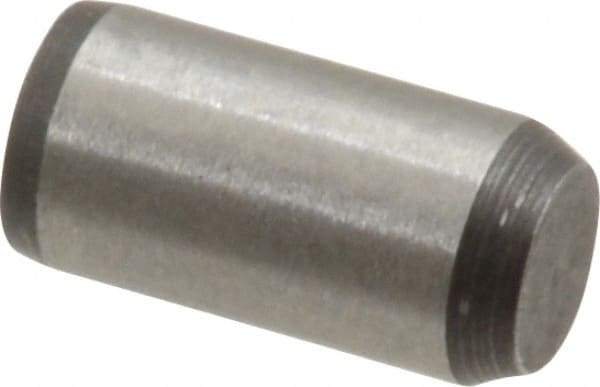 Made in USA - 1/4" Diam x 1/2" Pin Length 416 Stainless Steel Precision Dowel Pin - Passivated Finish, C 36-42 Hardness, 2 Beveled End - USA Tool & Supply