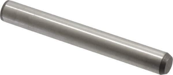 Made in USA - 3/8" Diam x 3" Pin Length 416 Stainless Steel Precision Dowel Pin - Passivated Finish, C 36-42 Hardness, 2 Beveled End - USA Tool & Supply