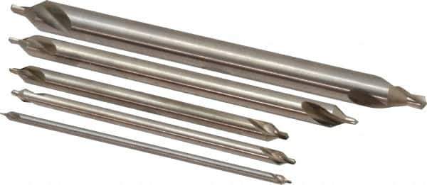 Keo - 5 Piece, #1 to 5, Plain Edge, High Speed Steel Combo Drill & Countersink Set - 60° Incl Angle - USA Tool & Supply