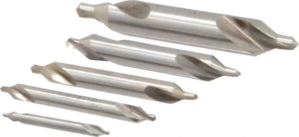 Keo - 5 Piece, #1 to 5, Plain Edge, Cobalt Combo Drill & Countersink Set - 60° Incl Angle - USA Tool & Supply