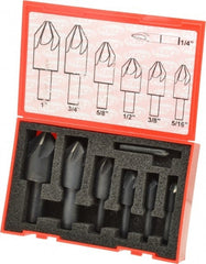 Keo - 7 Piece, 1/4 to 1" Head Diam, 90° Included Angle, Single End Countersink Set - USA Tool & Supply