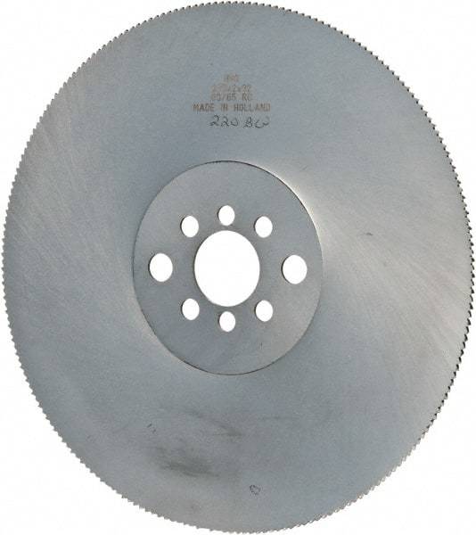 Kinkelder Saw - 225mm Blade Diam, 220 Teeth, High Speed Steel Cold Saw Blade - 32mm Arbor Hole Diam, 2mm Blade Thickness - USA Tool & Supply