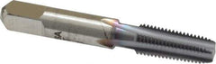 Hertel - 1/16-27 NPT Thread, 4 Flute Standard Pipe Tap - 2-1/8" OAL, TiCN Finish, High Speed Steel - Exact Industrial Supply