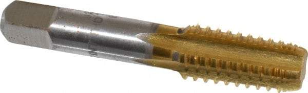 Hertel - 1/8-27 NPTF, 5 Flutes, TiN Coated, High Speed Steel, Interrupted Thread Pipe Tap - Regular Hook - USA Tool & Supply