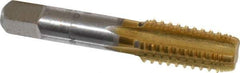 Hertel - 1/8-27 NPTF, 5 Flutes, TiN Coated, High Speed Steel, Interrupted Thread Pipe Tap - Regular Hook - USA Tool & Supply