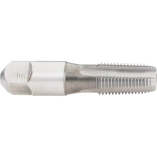 Hertel - 1/4-19" BSPT, 4 Flutes, Bottoming Chamfer, Bright Finish, High Speed Steel British Standard Pipe Tap - 1-1/16" Thread Length, 2-7/16" Overall Length - Exact Industrial Supply