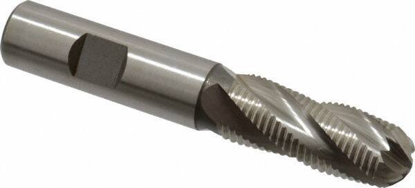 Hertel - 5/8" Diam, Fine Pitch, 1-5/8" LOC, 4 Flute Cobalt Roughing Ball End Mill - Uncoated, 3-3/4" OAL, 5/8" Shank Diam, Single End, Centercutting, 30° Helix - USA Tool & Supply